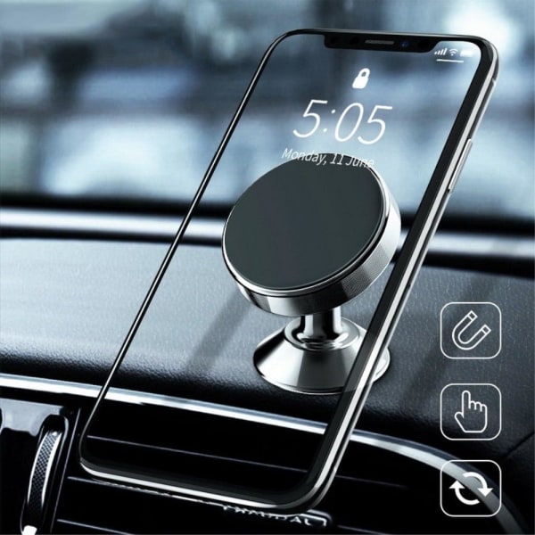 Universal magnetic phone holder - Silver Silver grey