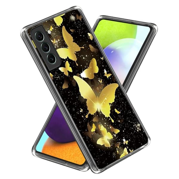 Deco Samsung Galaxy S24 cover - Guld Sommerfugle Gold