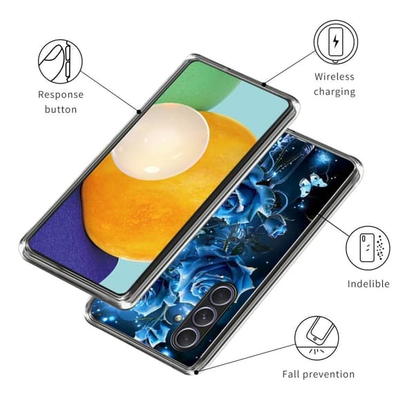 Vibe Samsung Galaxy A55 skal - Glänsande Rosor Blå