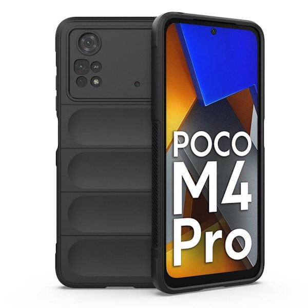 Blødt grebsformet cover til Xiaomi Poco M4 Pro - Sort Black