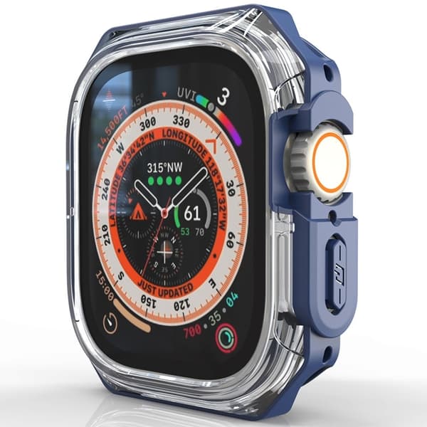 Apple Watch Series 7 / 8 / 9 41mm klockramfodral Stötskydd + flexibelt kantskydd för smartklocka - Blå Blå