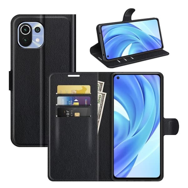 Classic Xiaomi Mi 11 Lite 5G / Mi 11 Lite Läppäkotelo - Musta Black