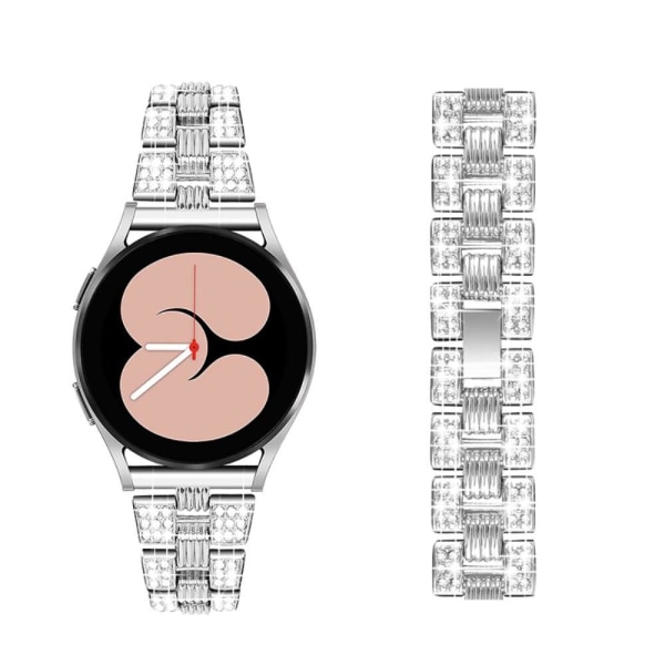 20mm rhinestone décor zinc alloy watch strap for Samsung watch - Silver grey
