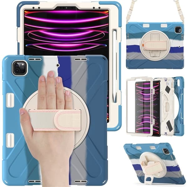 iPad Pro 12,9 tuuman (2018) X-Shape-kotelo - Violetti Blue