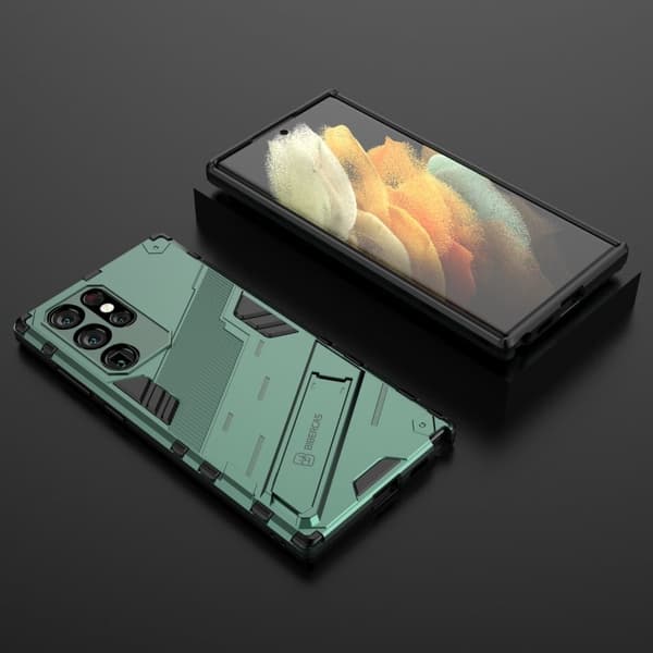 Støtsikkert hybriddeksel for Samsung Galaxy S22 Ultra - Grønn Green