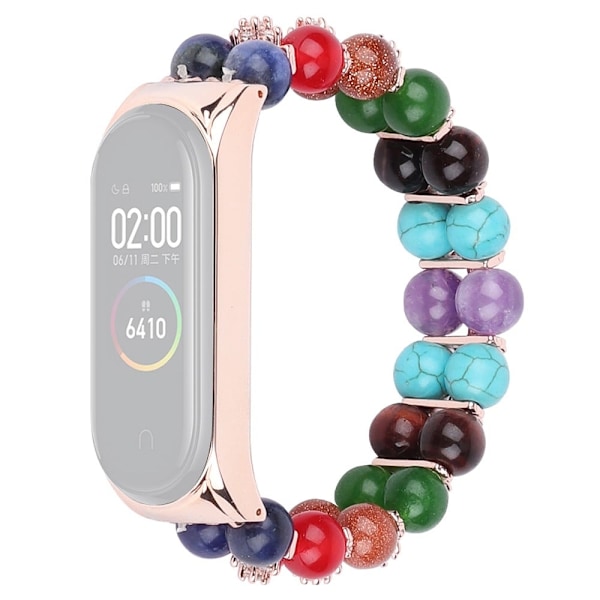 Xiaomi Mi Smart Band 4 / 3 kaksirivinen värikäs helmikellon hihna - Värikäs Multicolor