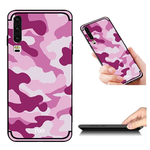 Nxe Huawei P30 Etui Med Kamuflasjemønster - Rosa Pink