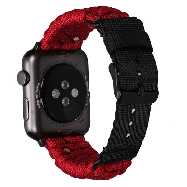 Nylon-urrem Apple Watch Series 10 42mm Single Loop-armbånd - Rødvin Red