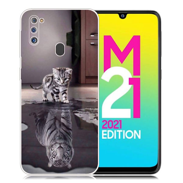 Deco Samsung Galaxy M21 2021 Etui - Katt Reflection Silver grey
