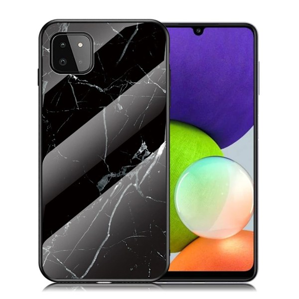 Fantasy Marmor Samsung Galaxy A22 5G skal - Svart Marmor Svart