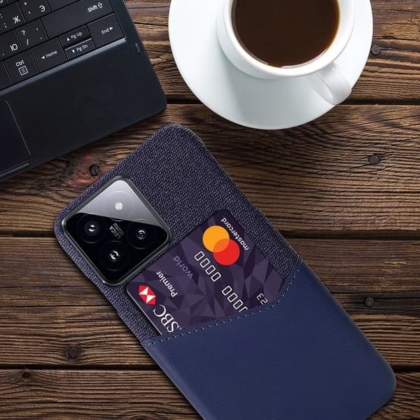 Bofink Xiaomi 14 Pro korttikotelo - Tummansininen Blue