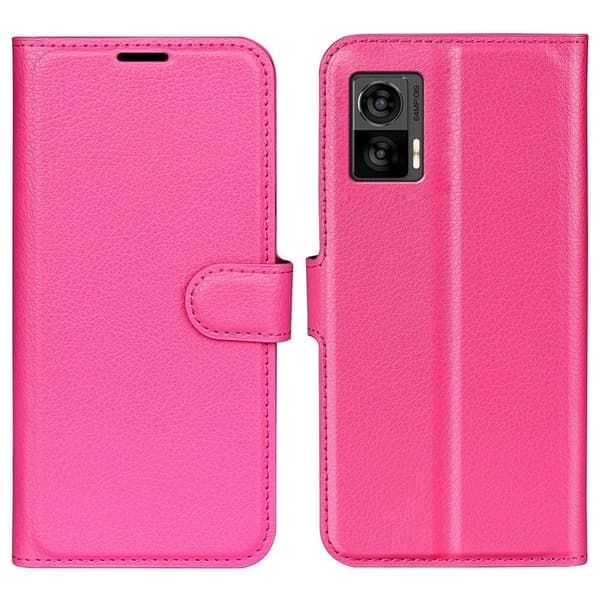 Klassisk Motorola Edge 30 Neo Flip Etui - Rose Pink