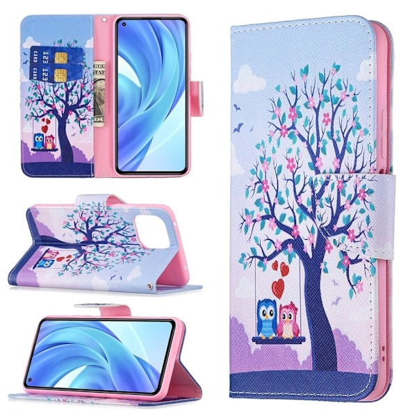 Wonderland Xiaomi 11 Lite 5g Ne / Mi 11 Lite 5g / 11 Lite Flip Etui - Træ og Ugler Multicolor