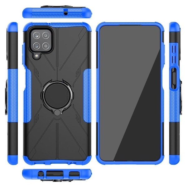 Kickstand-skydd med magnetisk platta för Samsung Galaxy A12 5G - Blå Blå