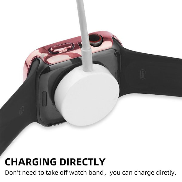 Apple Watch SE 2022 (44mm) strassikoristeinen suojus karkaistulla lasilla - Pinkki Pink