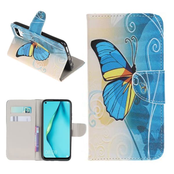 Wonderland Huawei P40 Lite / Nova 6 SE etui - Blå Sommerfugle Multicolor