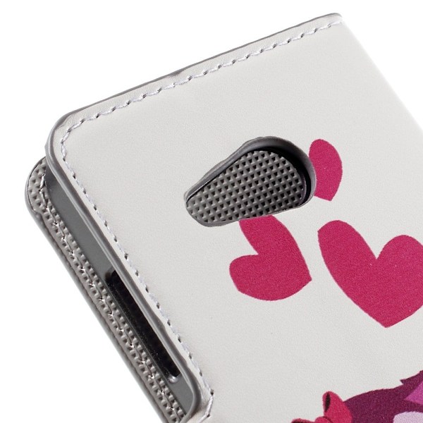Moberg Microsoft Lumia 550 Læder Etui - Sød Ugle Familie Multicolor