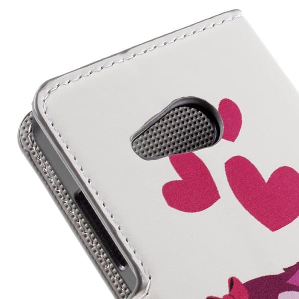 Moberg Microsoft Lumia 550 Lær Etui - Søt Ugle Familie Multicolor