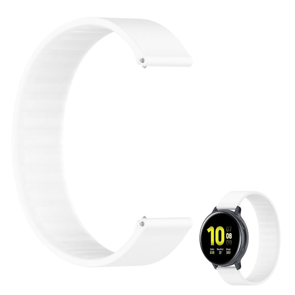 20 mm universal elastisk silikone-urrem til udskiftning - Hvid / Hvid White
