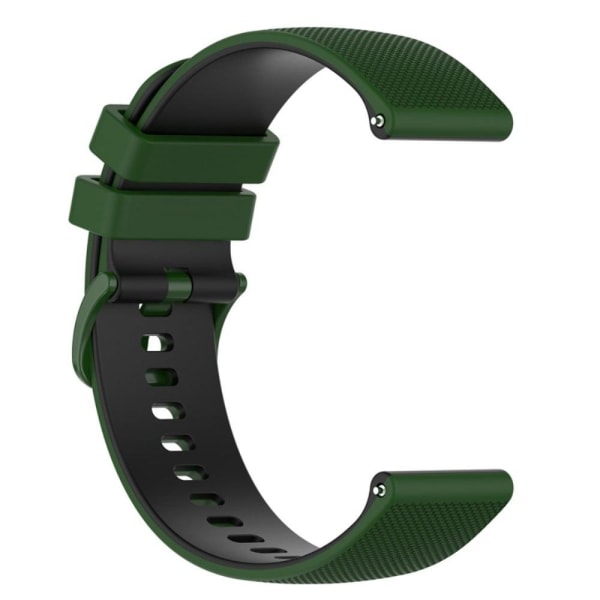 20 mm silikone-urrem til Garmin-ur - Militærgrøn / Sort Green