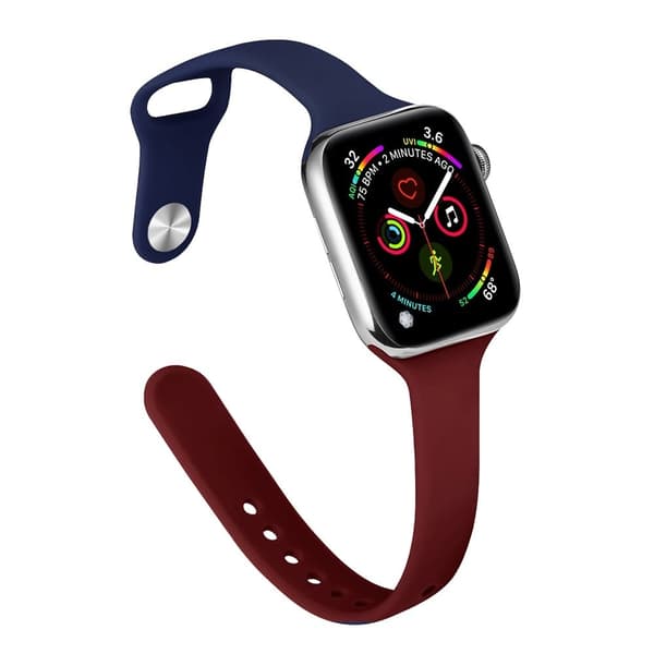Apple Watch 41 mm / 40 mm / 38 mm slanke armbånd - Midnattsblå + Vinrød Blue