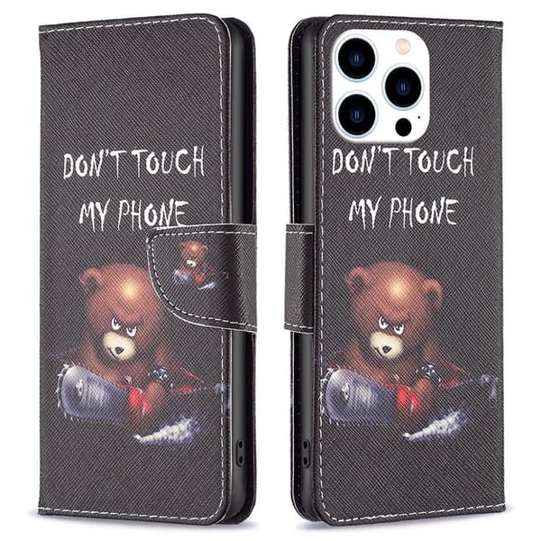 Wonderland iPhone 14 Pro flip kuoret - Karhu Black