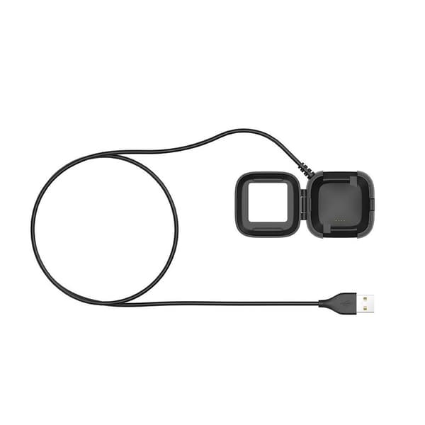 Fitbit Versa laddningsstation snabb skydd USB kontakt Svart