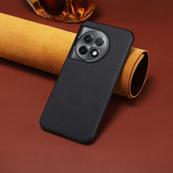 Matt og elegant OnePlus Ace 2 Pro-deksel med struktur - Svart Black