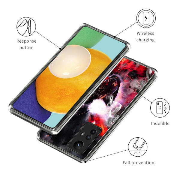 Deco Xiaomi Redmi Note 12S deksel - Voldsom Ulv Orange