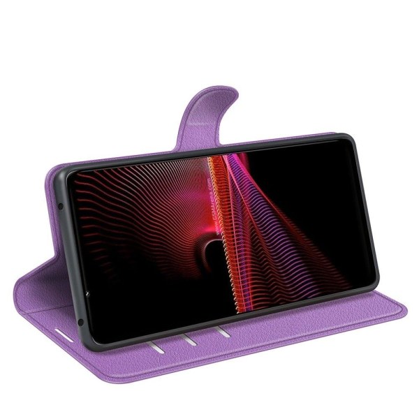 Klassisk Sony Xperia 1 IV flip etui - Lilla Purple