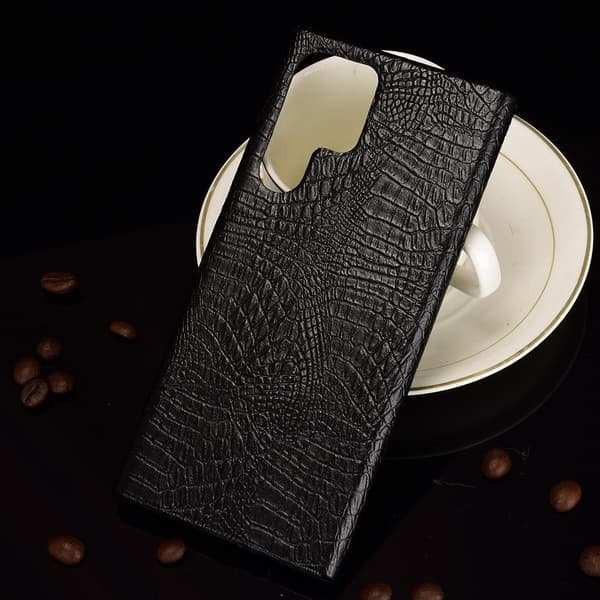 Croco Samsung Galaxy S22 Ultra cover - Sort Black