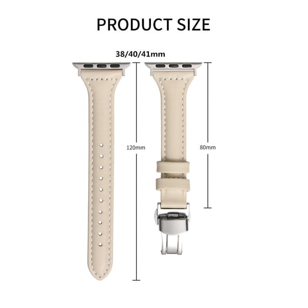 Apple Watch Series 8 (41mm) armband i äkta koskinn - Grå Silvergrå