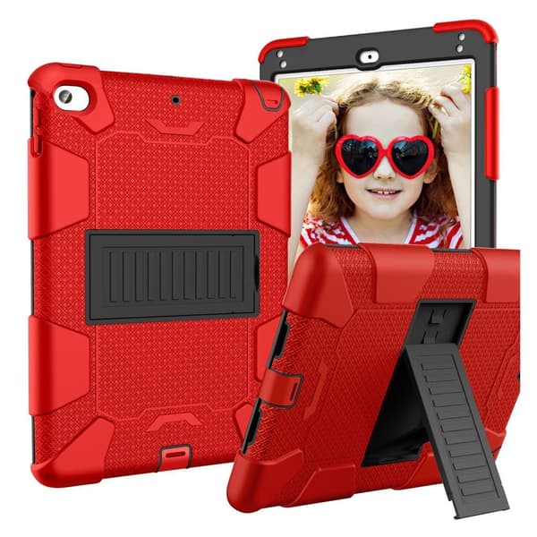 iPad Mini (2019) tofarvet hybrid etui - Rød / Sort Red