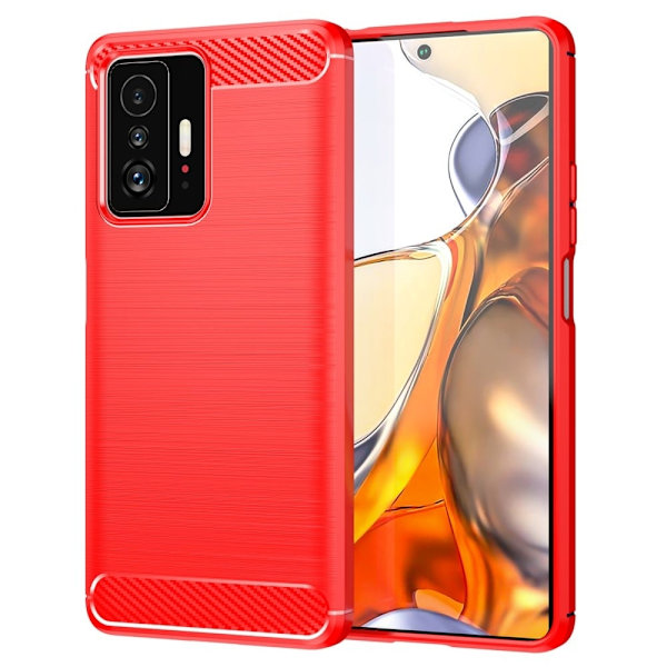Carbon Flex Suojakotelo Xiaomi 11T / 11T Pro - Punainen Red