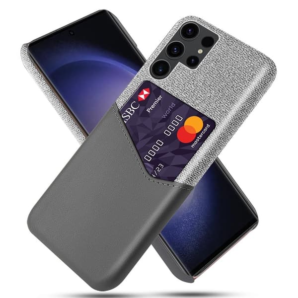 Bofink Samsung Galaxy S24 Ultra cover med kortholder - Sølv/Grå Silver grey