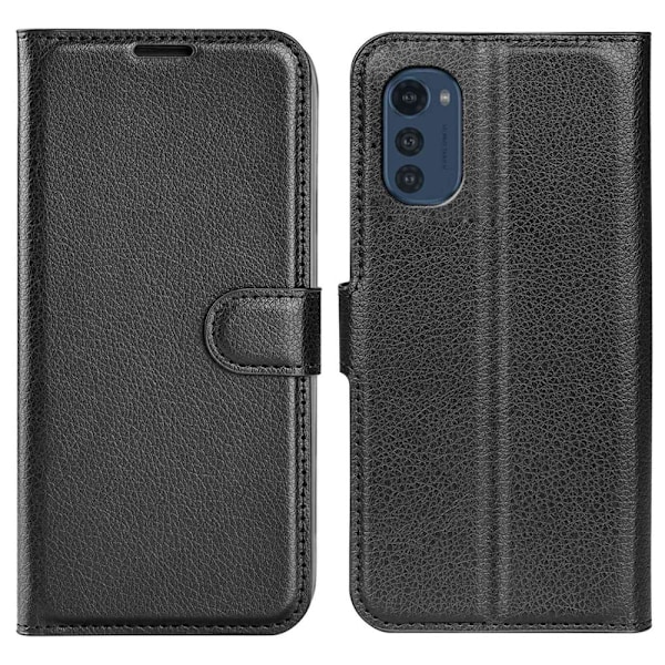 Klassisk Motorola Moto E32 flip etui - Sort Black
