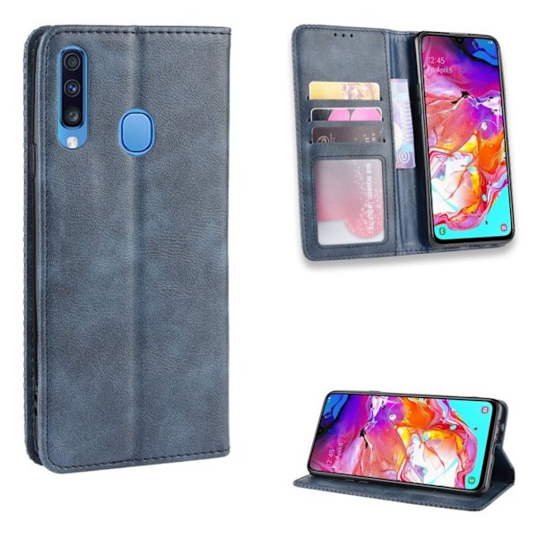 Bofink Vintage läder Samsung Galaxy A20s fodral - Blå Blå