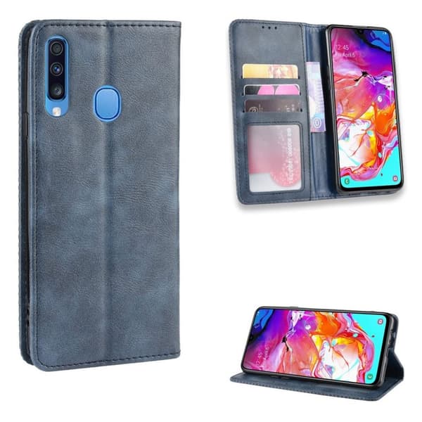 Bofink Vintage  Samsung Galaxy A20s leather veske - Blå Blue