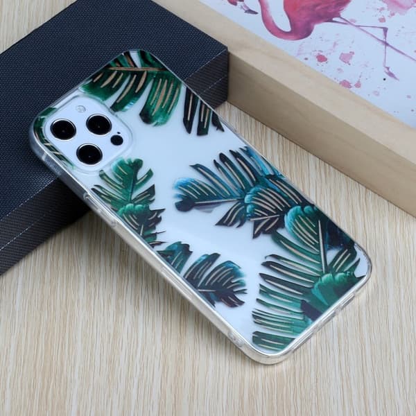 Deco iPhone 12 Pro Max Etui - Banan Leaves Green