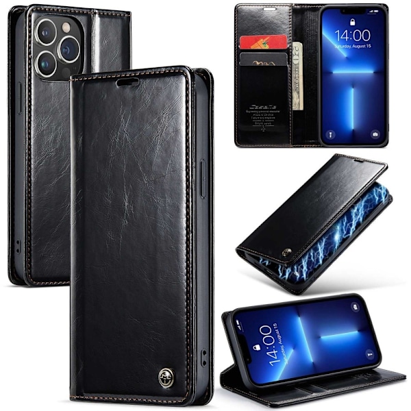 CaseMe iPhone 13 Pro smooth etui - Sort Black