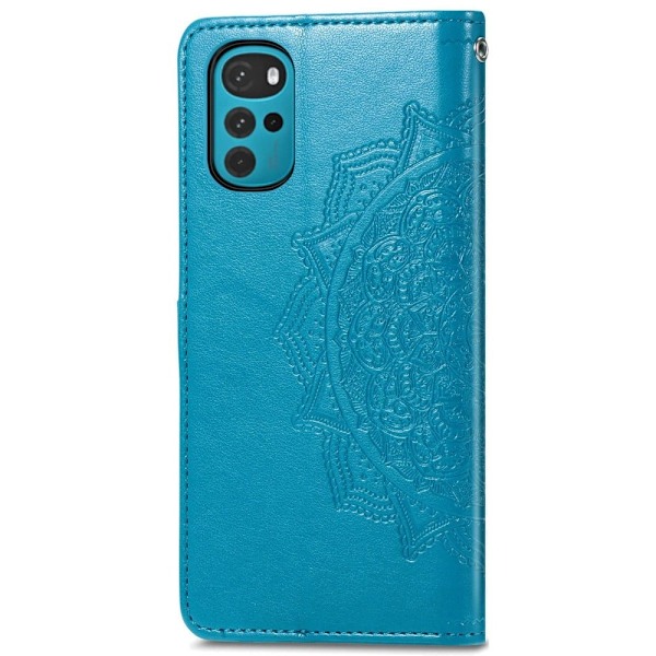 Mandala läder Motorola Moto G22 fodral - Blå Blå