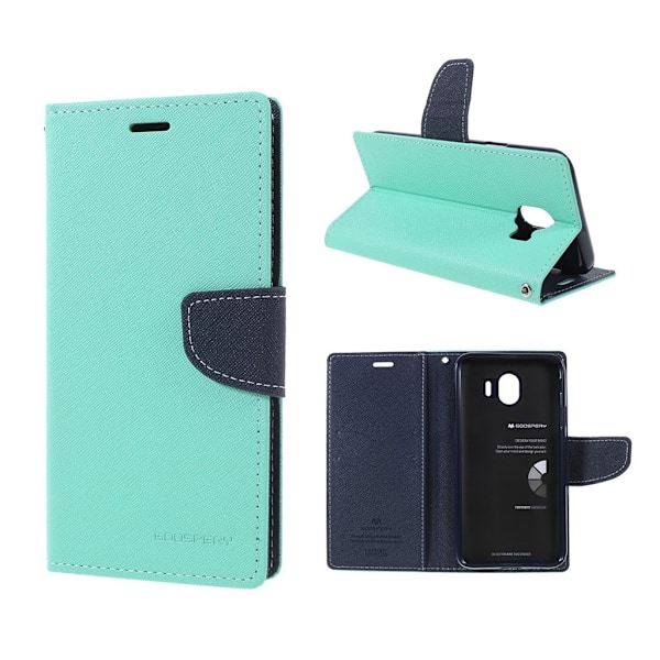 MERCURY GOOSPERY Samsung Galaxy J4 (2018) læder flip etui - Cyan Green
