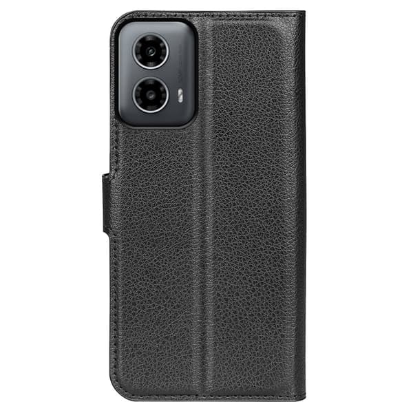Klassisk Motorola Moto G34 flip etui - Sort Black