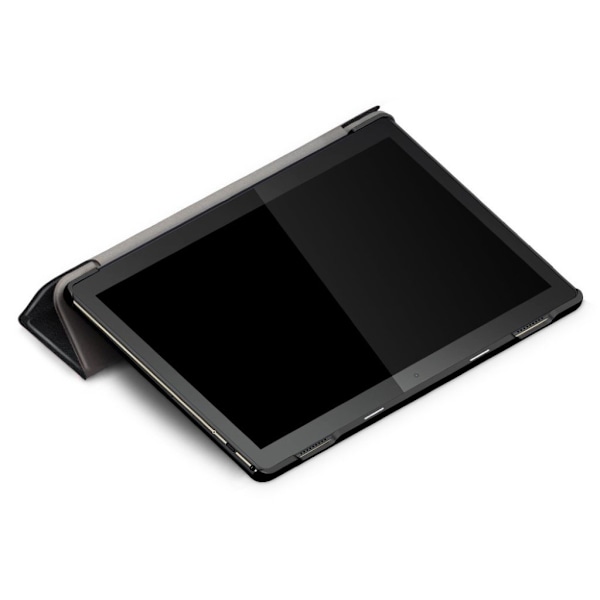 Lenovo Tab M10 kolminkertainen yksinkertainen nahkainen läppäkotelo - Musta Black