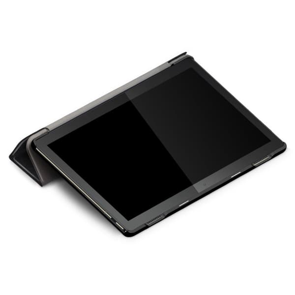 Lenovo Tab M10 tri-fold enkle lær flip etui - Sort Black