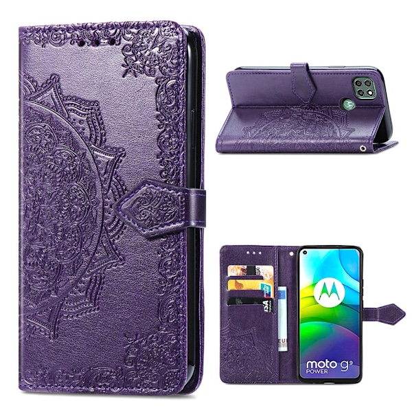 Mandala Motorola Moto G9 Power Flip Etui - Lilla Purple