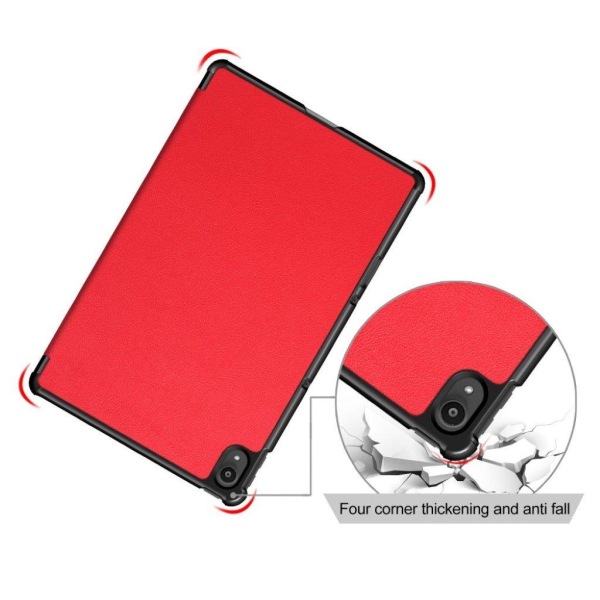 Lenovo Tab P11 tri-fold leather flip case - Red Röd