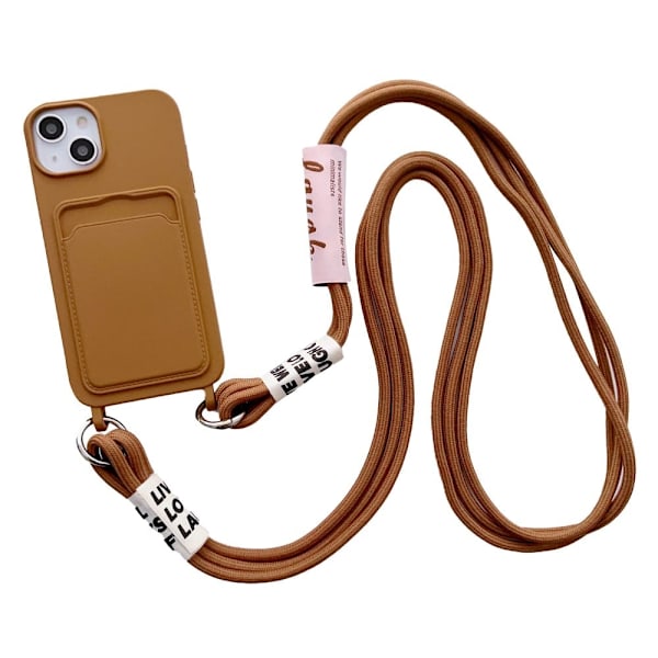 iPhone 15 Kortholderveske - Brun Brown