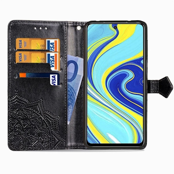 Mandala Xiaomi Redmi Note 9 Pro Max / 9 Pro / 9s Flippetui - Svart Black