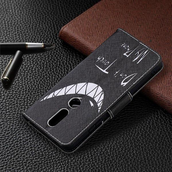 wonderland Nokia 2.4 flip etui - Teeth Black